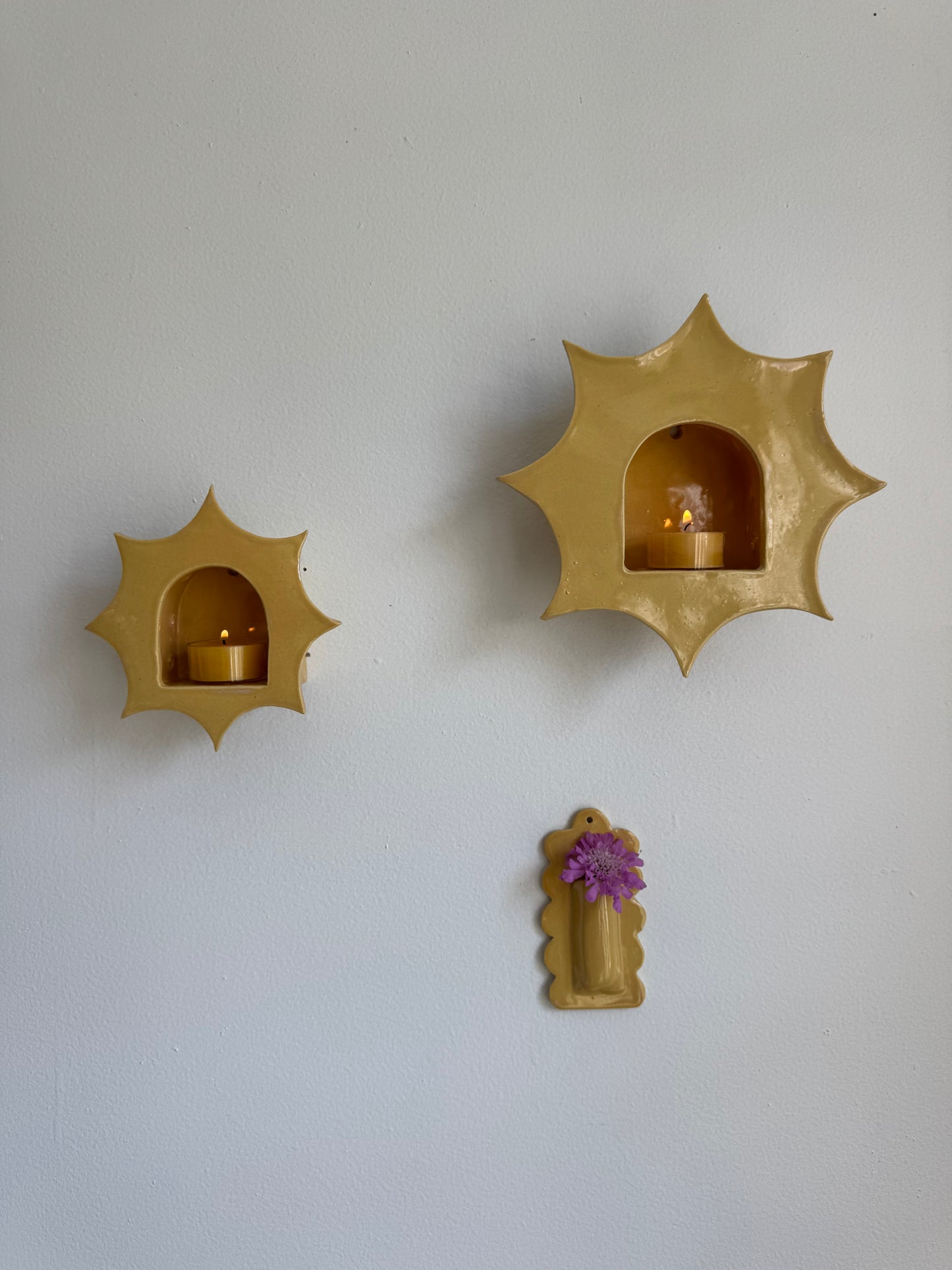 Large Butter Yellow Star Sconce