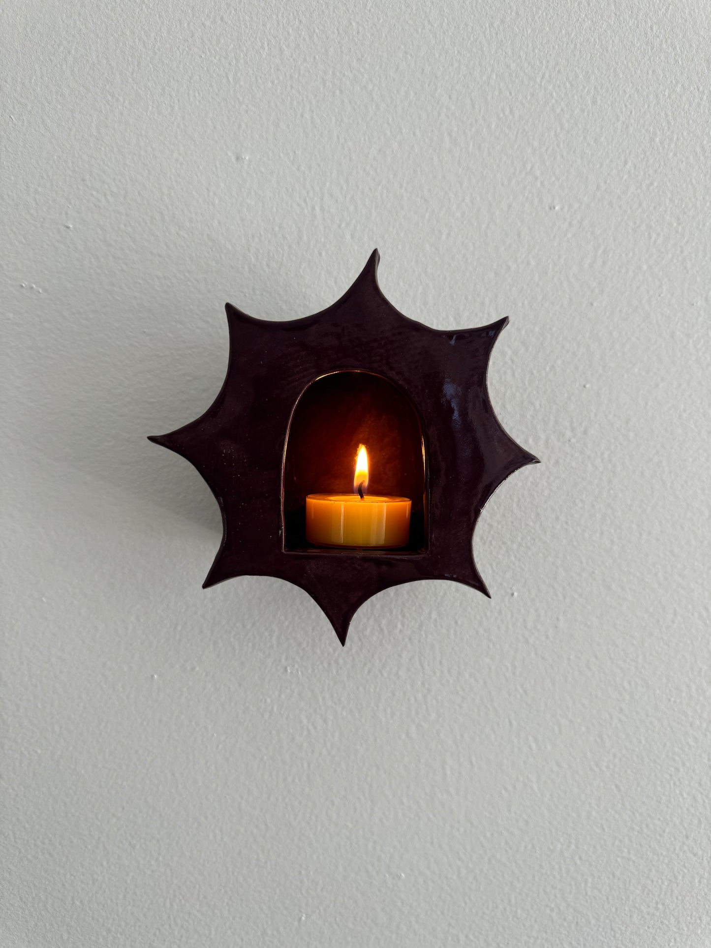Dark Plum Star Tea Light Votive