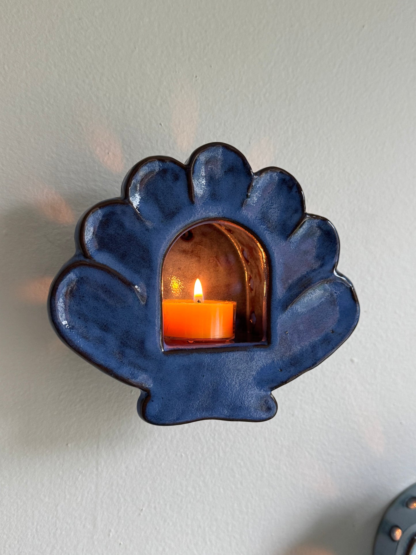 Stormy Blue Shell Sconce