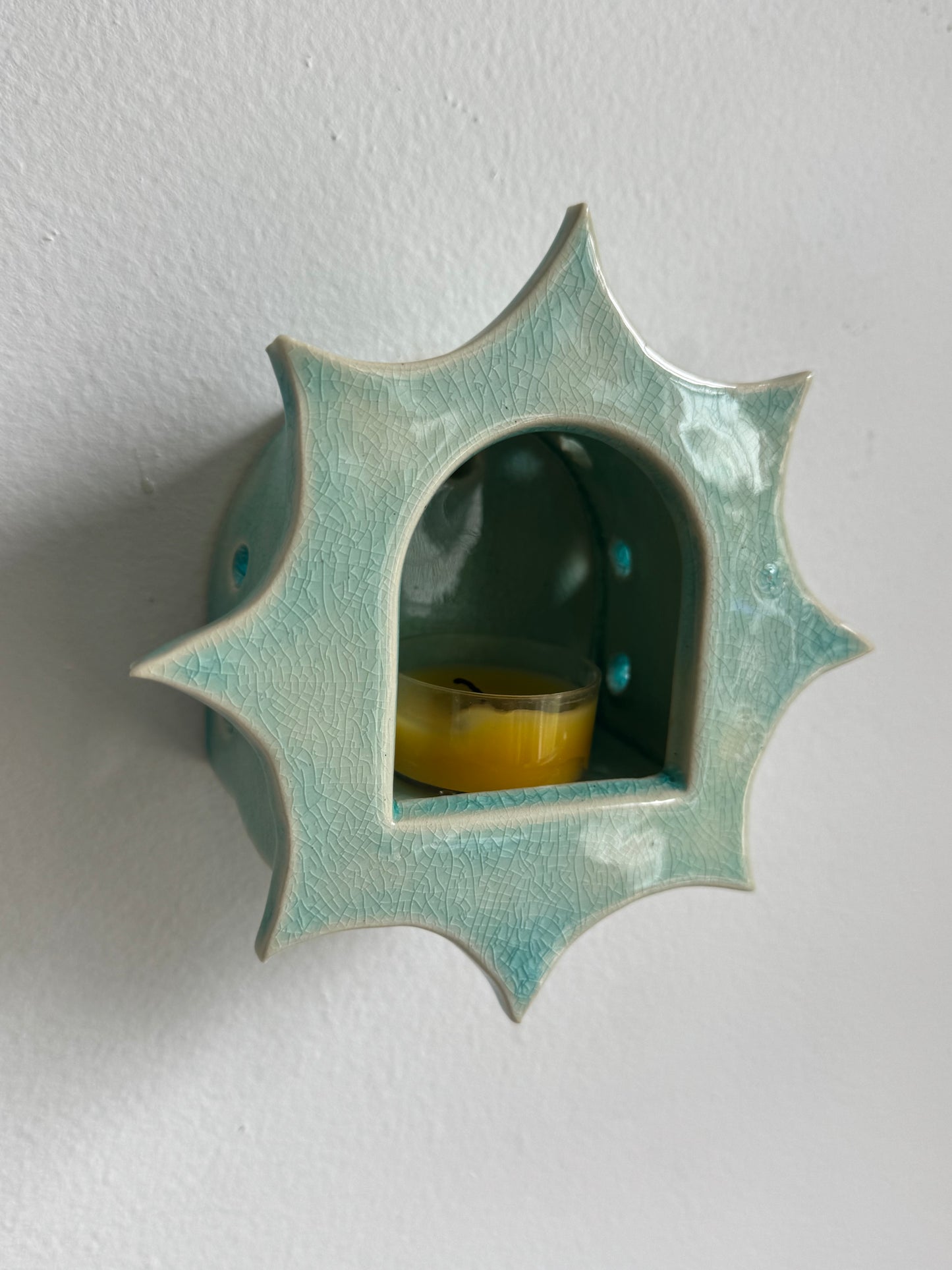 Crackled Turquoise Star Sconce