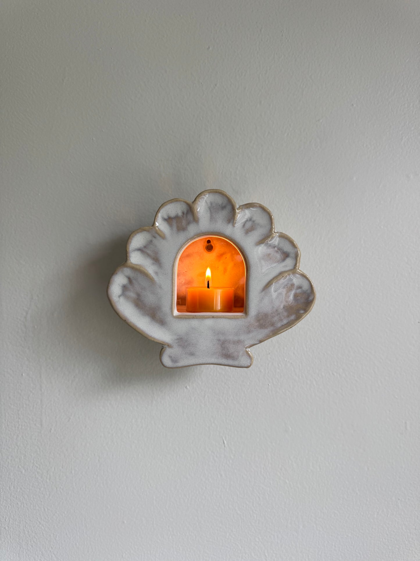 Iridescent White Shell Sconce