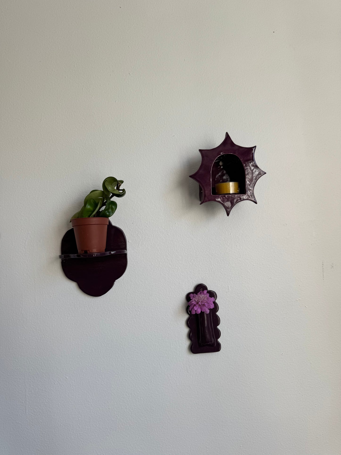Dark Plum Star Tea Light Votive