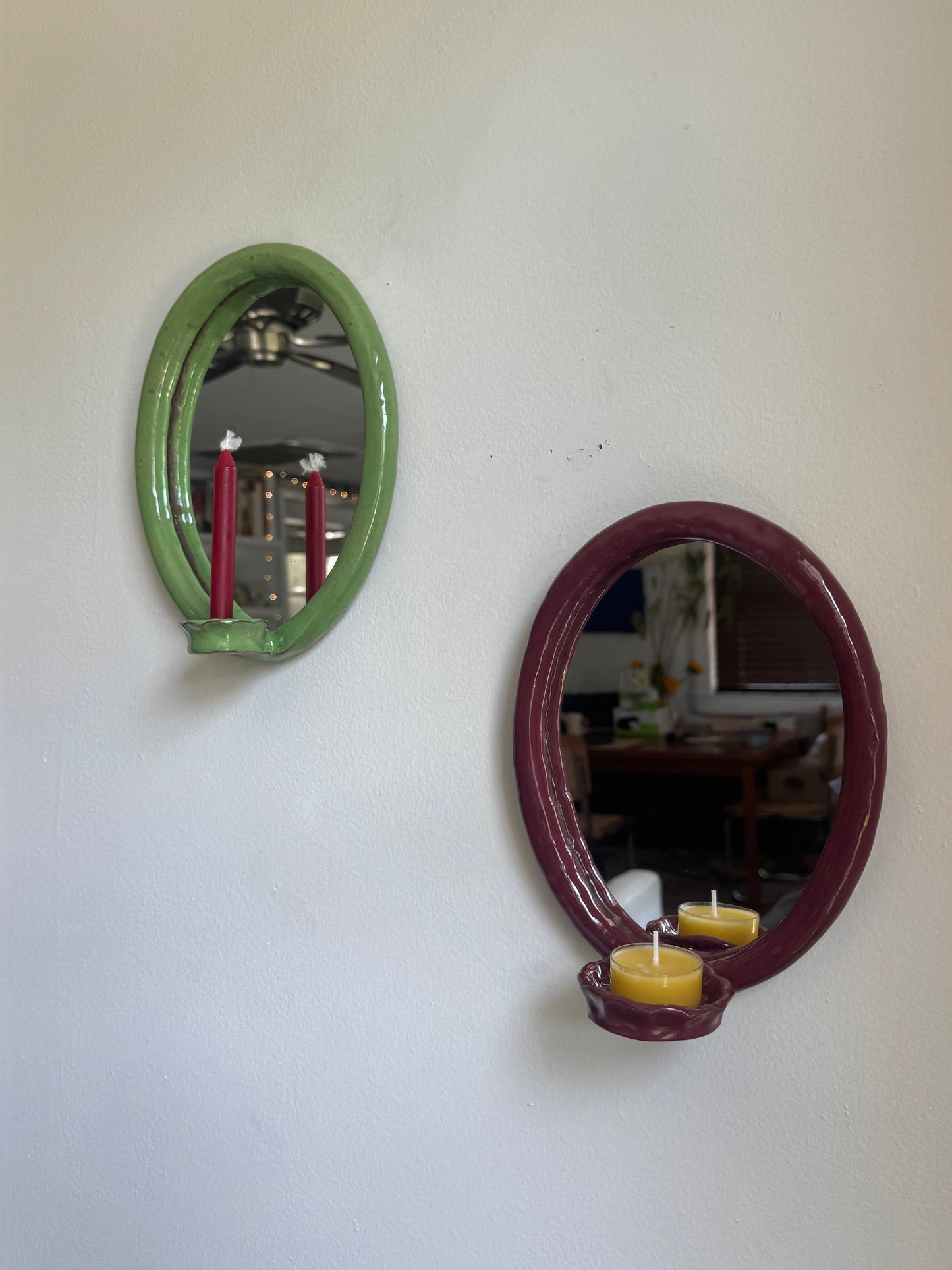 Burgundy Mirror Sconce