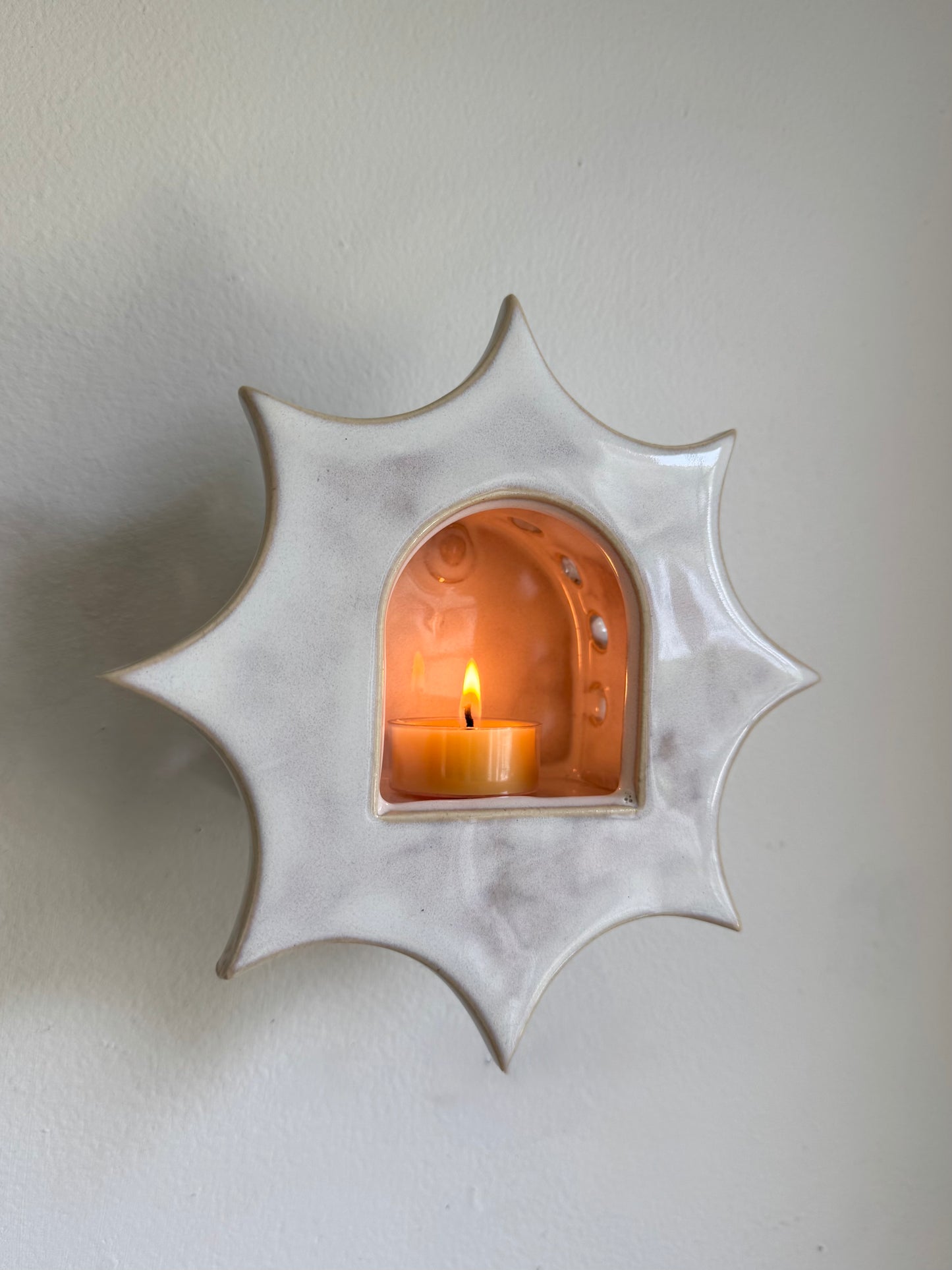Large Iridescent White Star Sconce