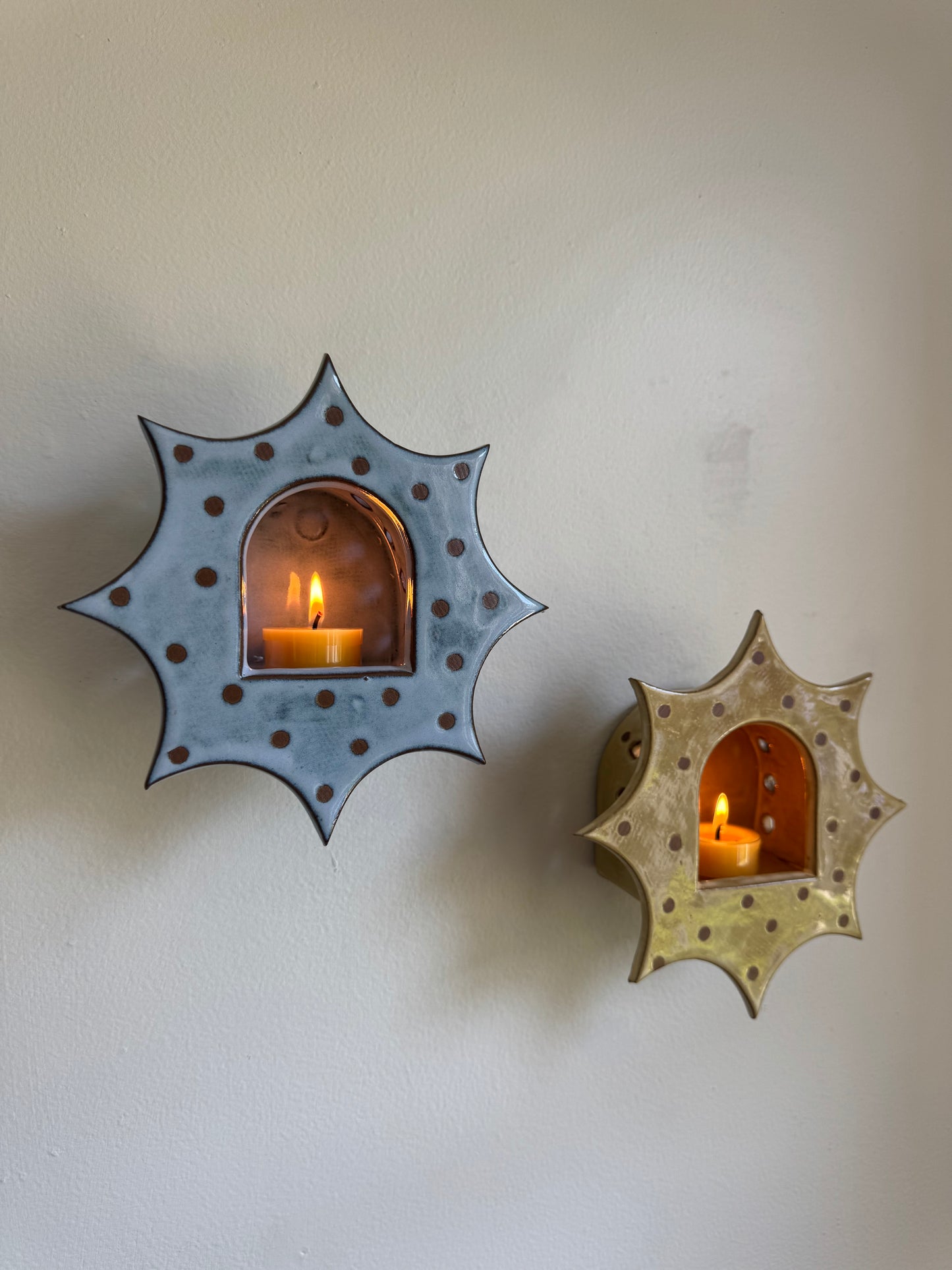 Large Baby Blue Polka Dot Star