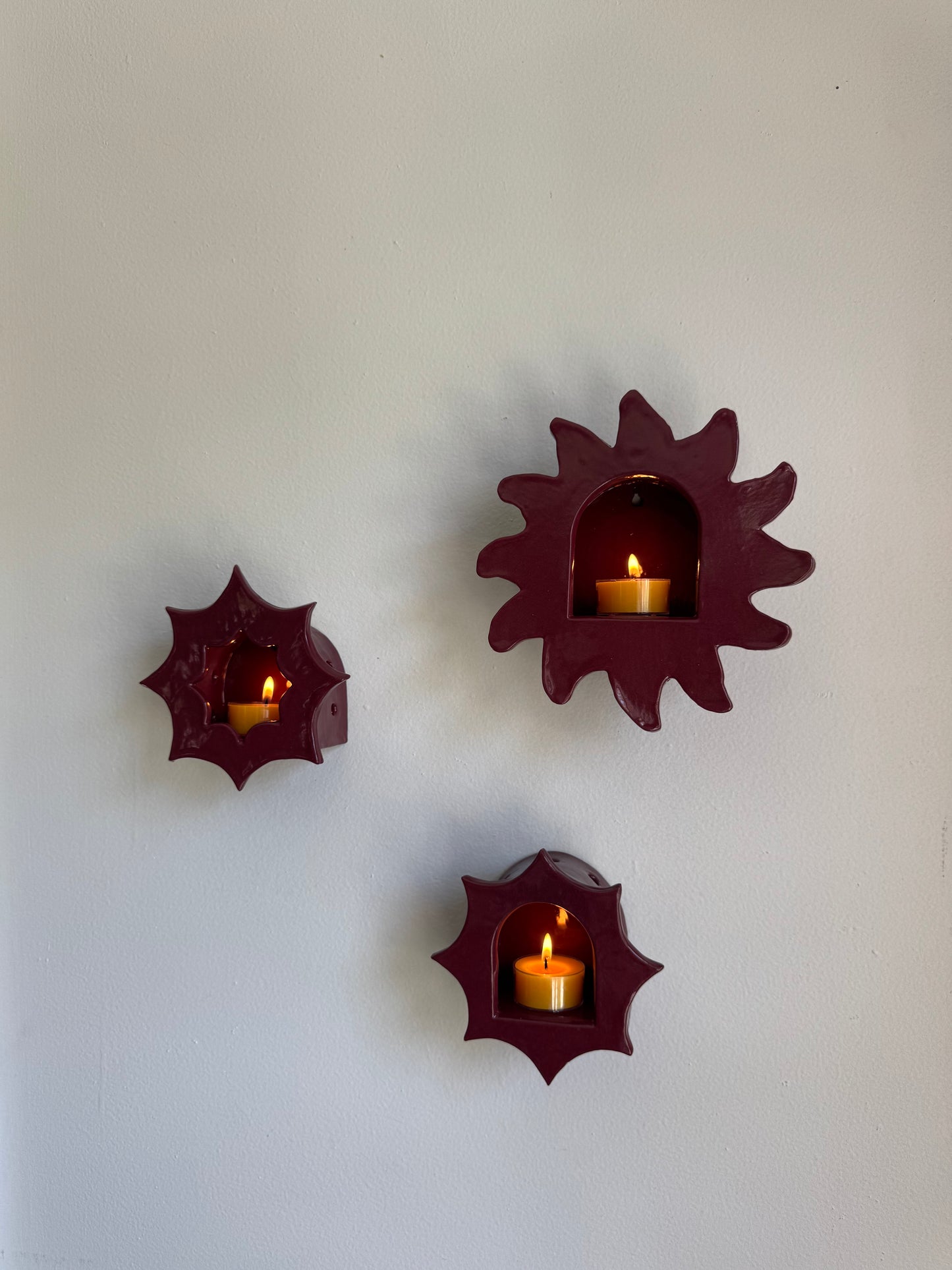 Burgundy Sun Sconce