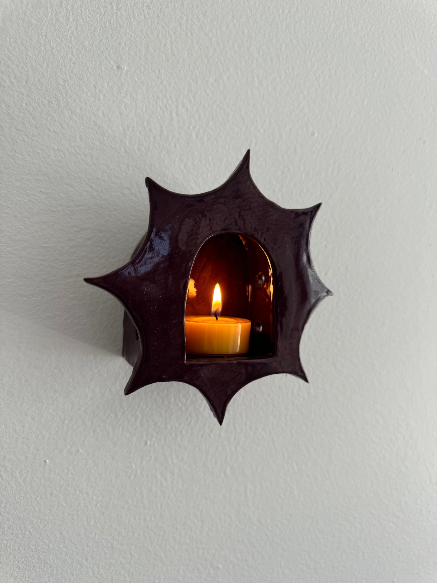 Dark Plum Star Tea Light Votive