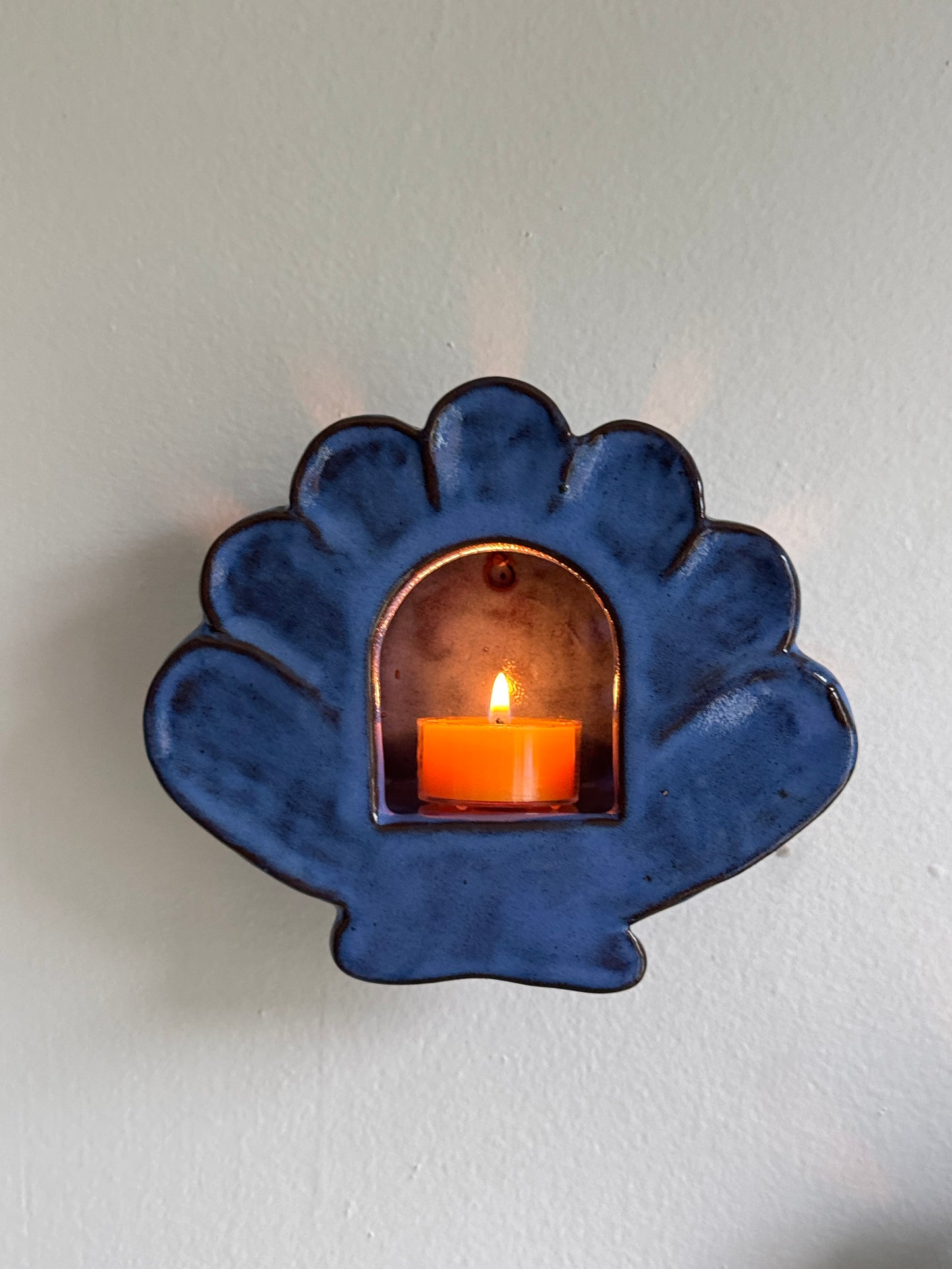 Stormy Blue Shell Sconce