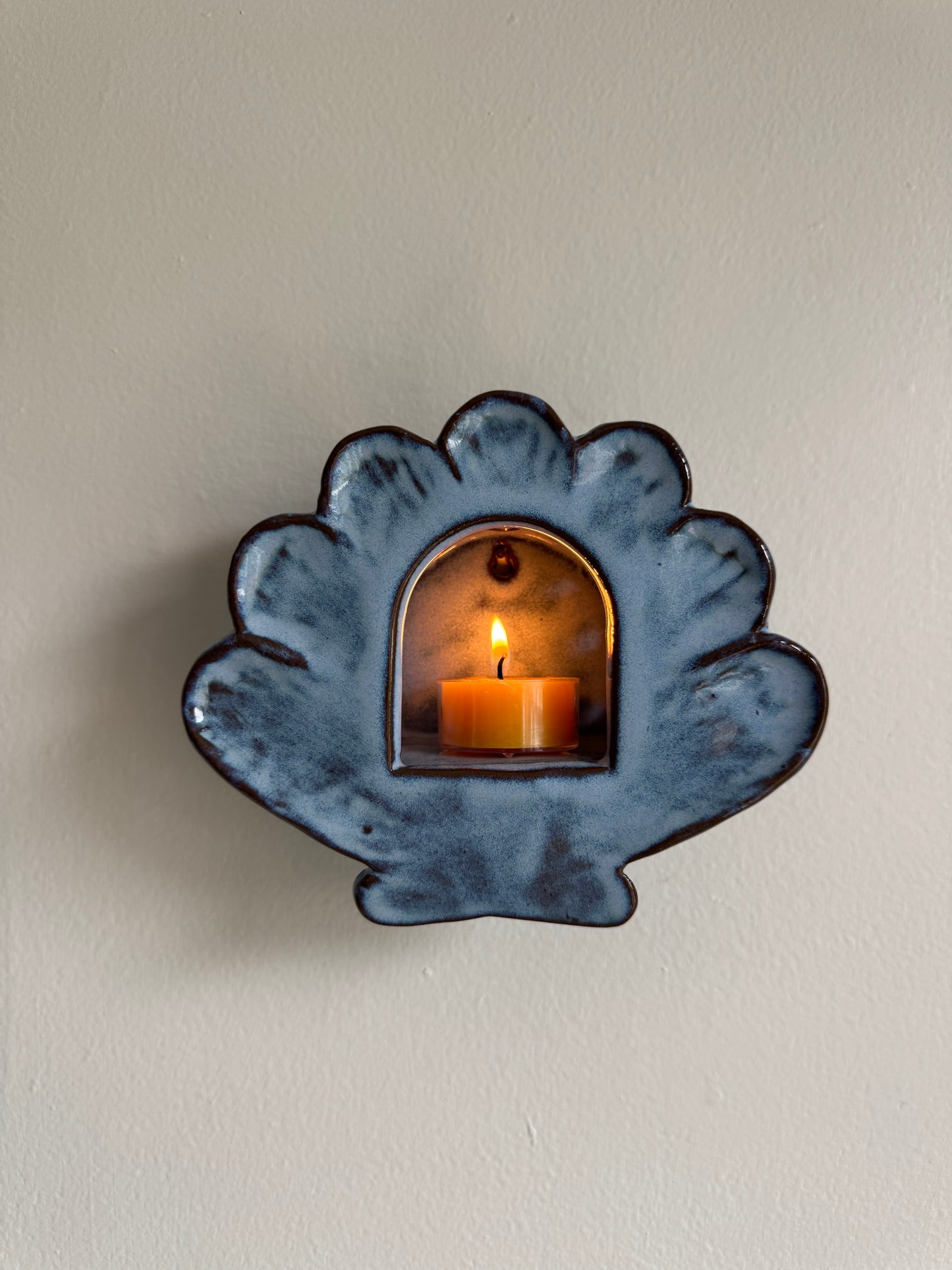 Baby Blue Shell Sconce
