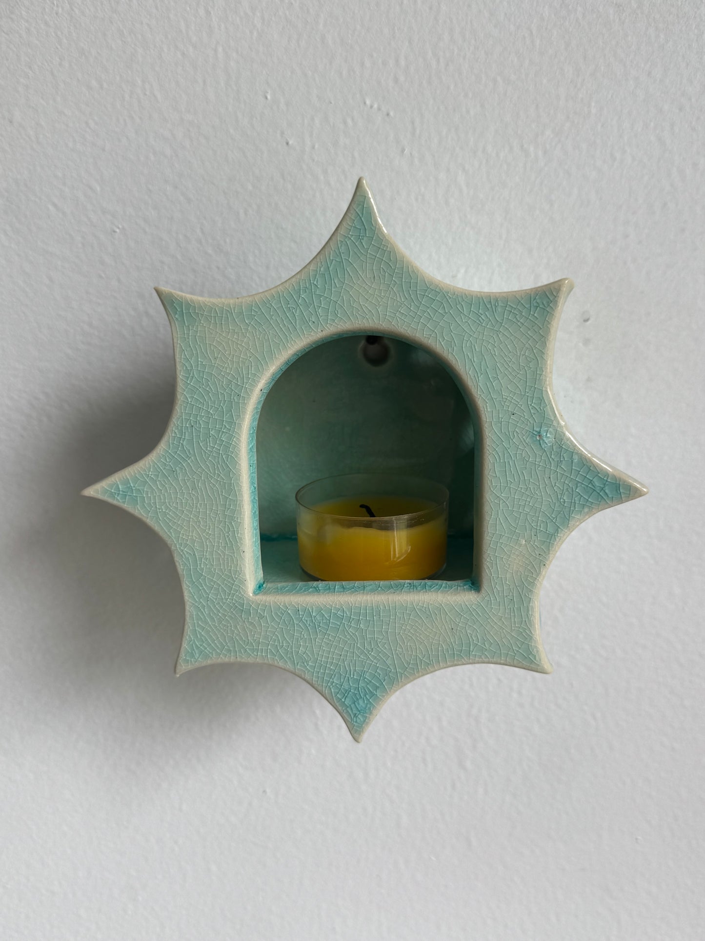 Crackled Turquoise Star Sconce