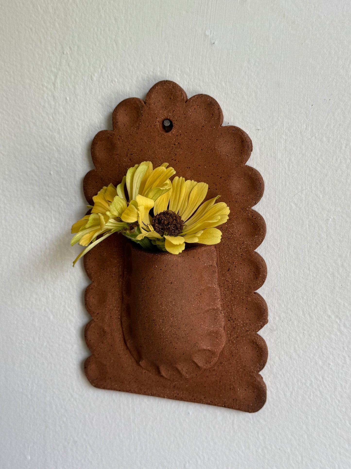 Textured Natural Scallop Wall Vase