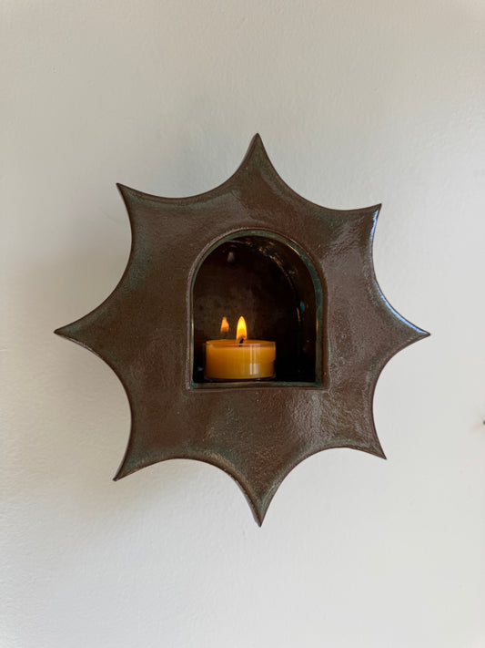 Large Antique Turquoise Star Sconce
