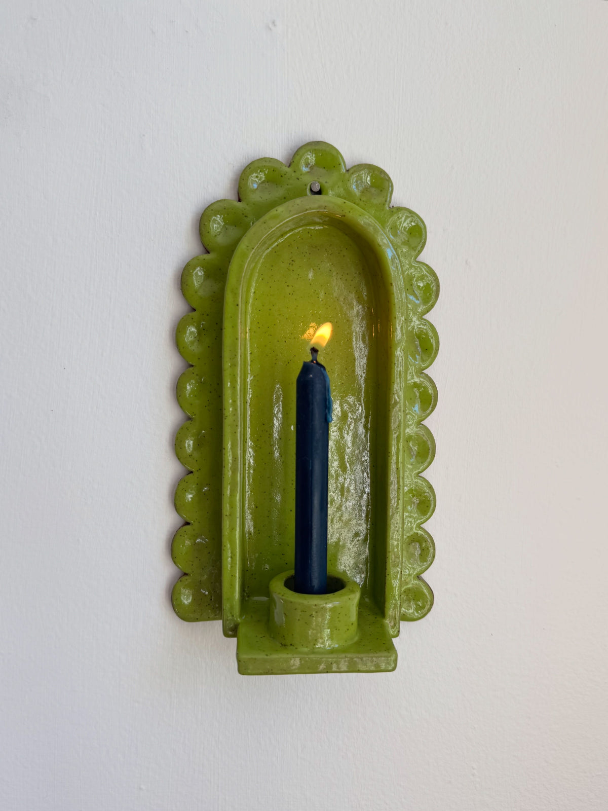 Chartreuse Scallop Sconce