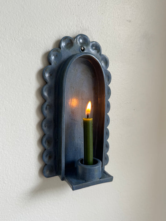 Dark Denim Scallop Sconce