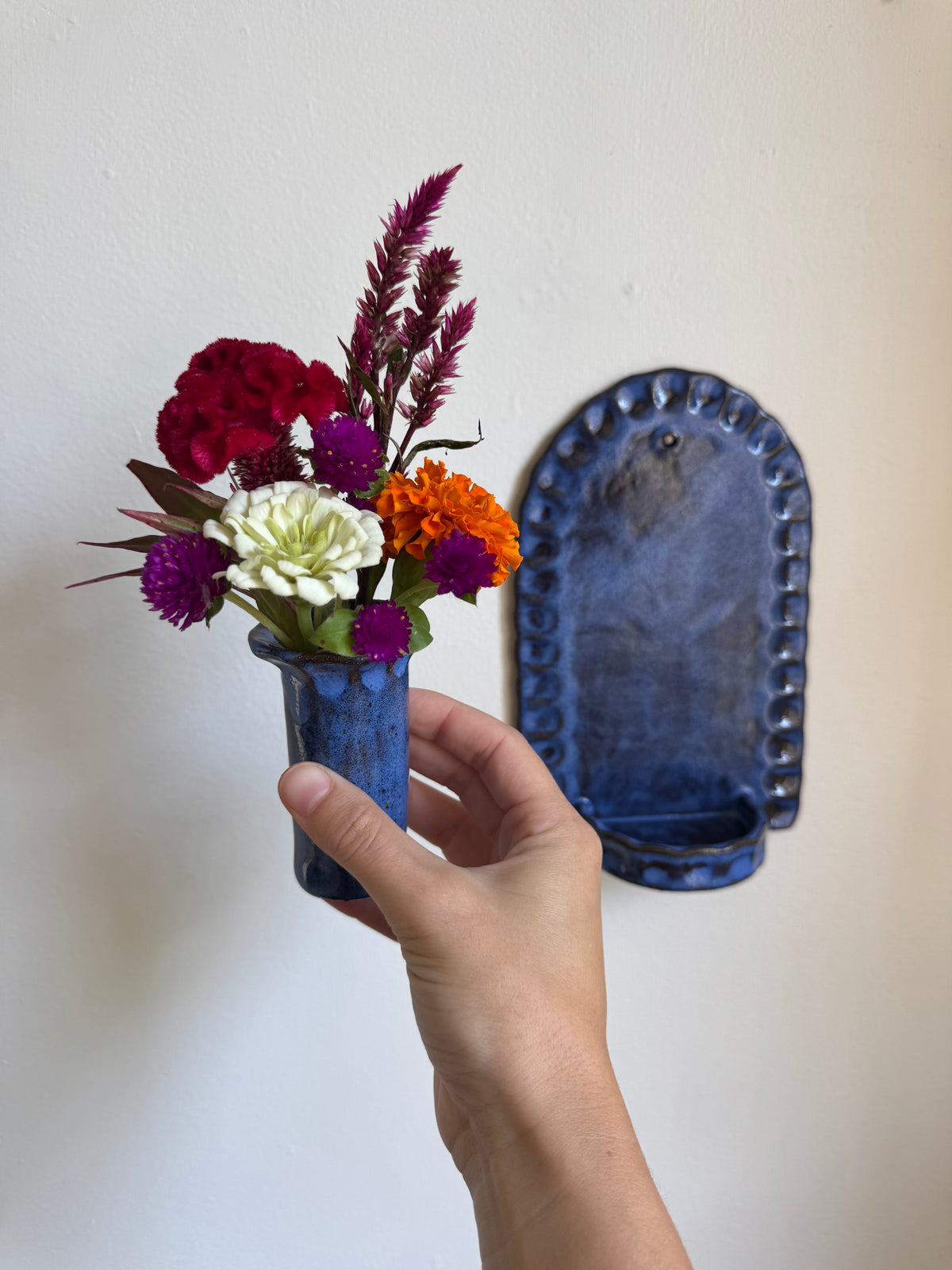 Stormy Blue Shelf and Vase