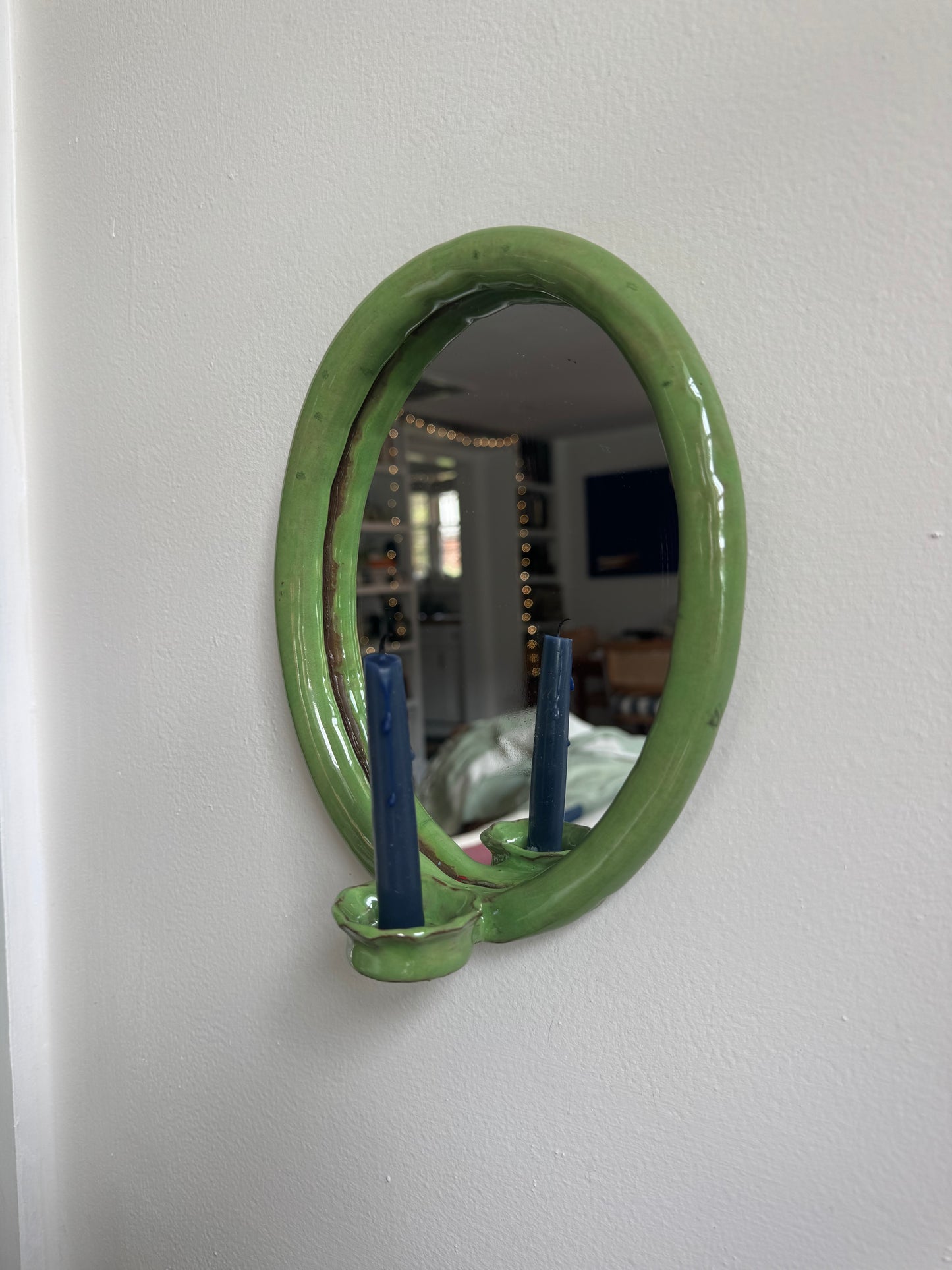 Fern Green Tapered Mirror Sconce