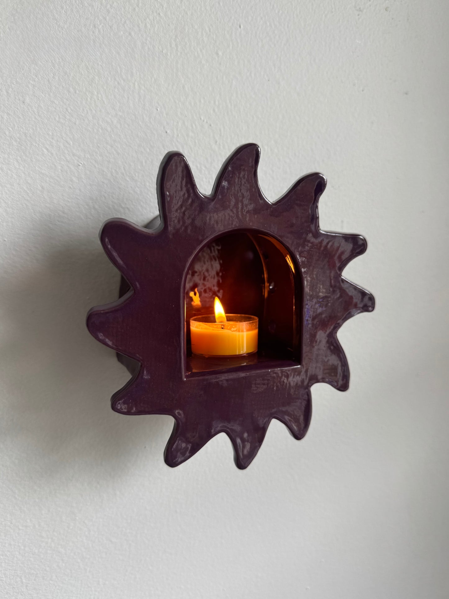 Dark Plum Sun Sconce