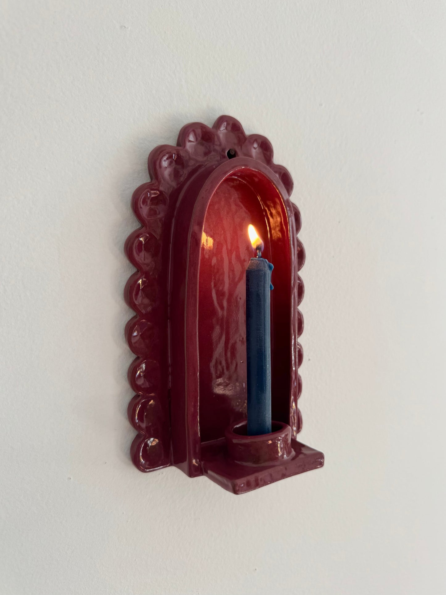 Burgundy Scallop Sconce