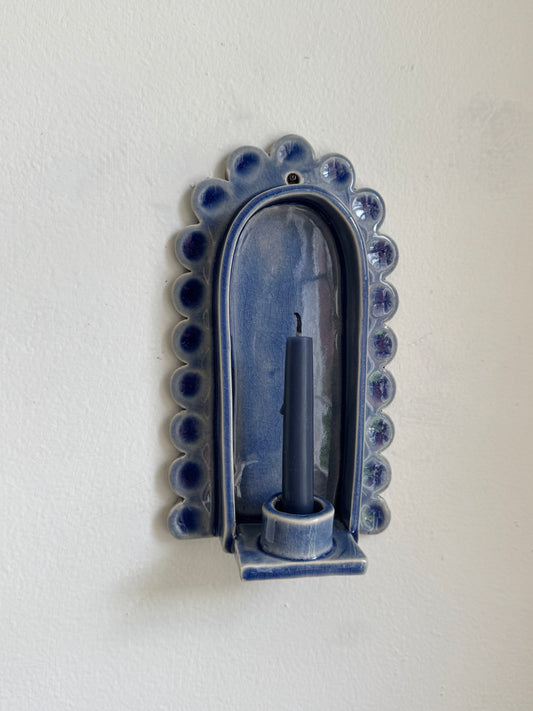 Wonky Crackled Ocean Scallop Sconce