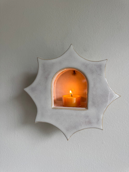 Large Iridescent White Star Sconce