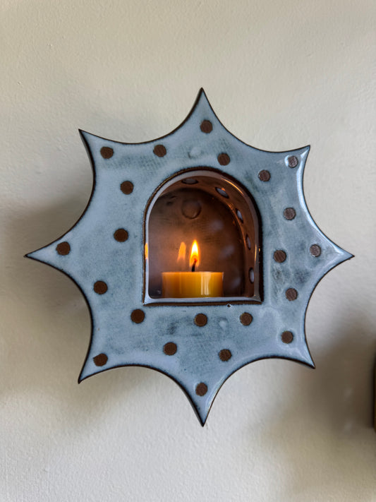 Large Baby Blue Polka Dot Star