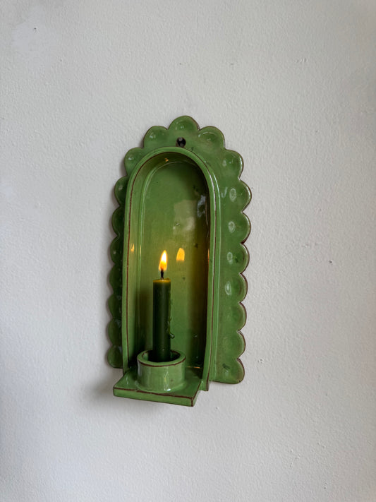 Fern Green Scallop Sconce