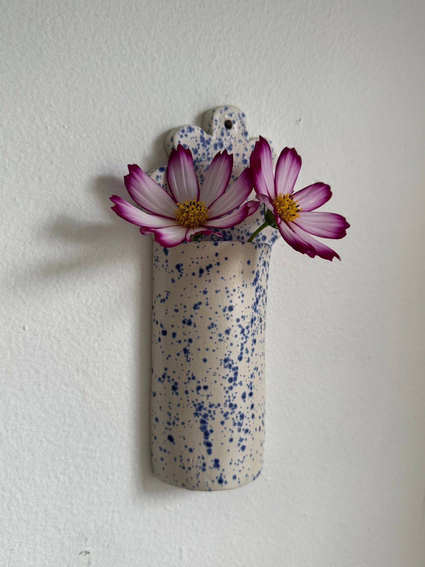 Blue Speckled Rae Wall Vase
