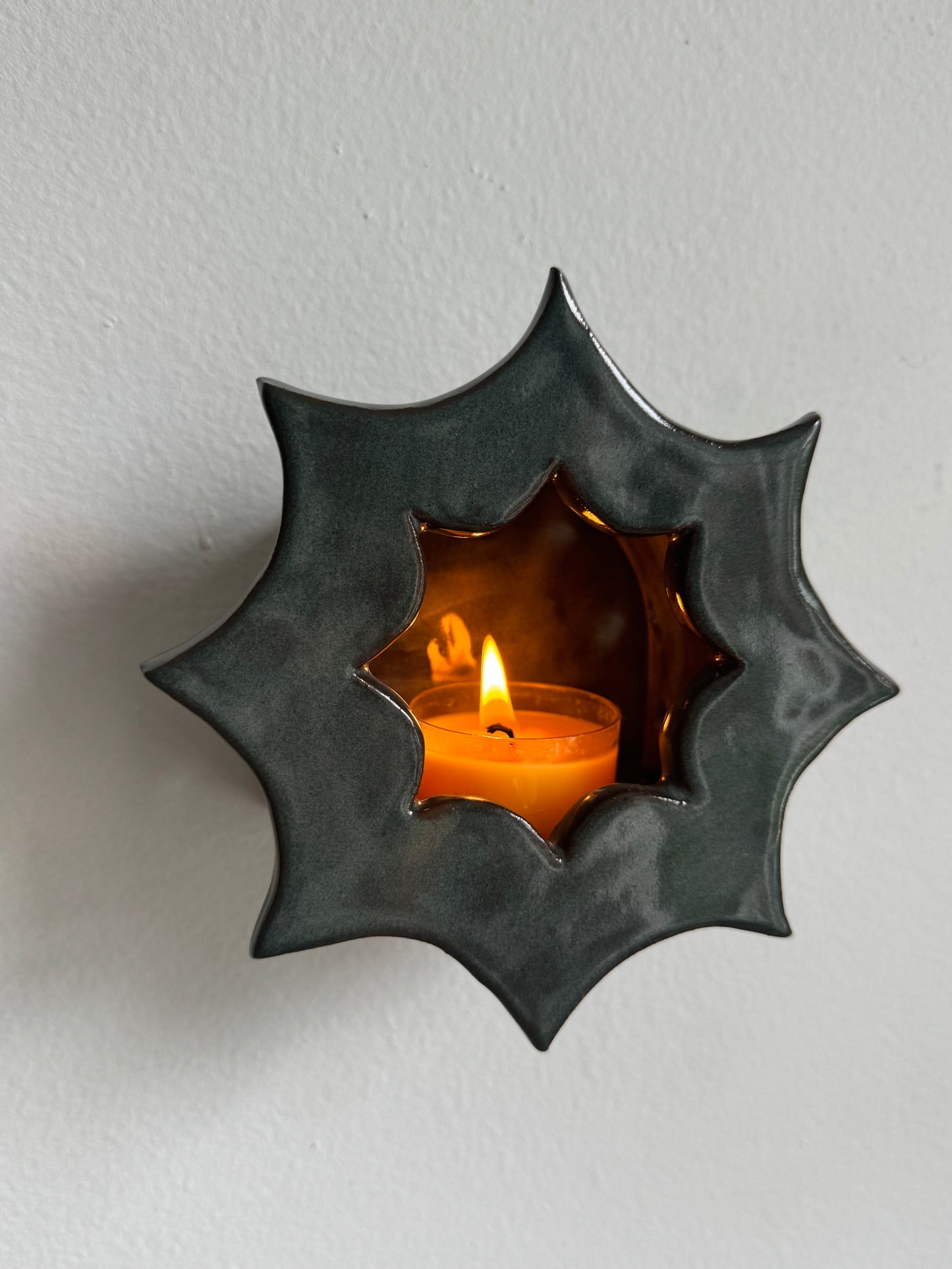 Dark Mossy Green Star with Star Opening
