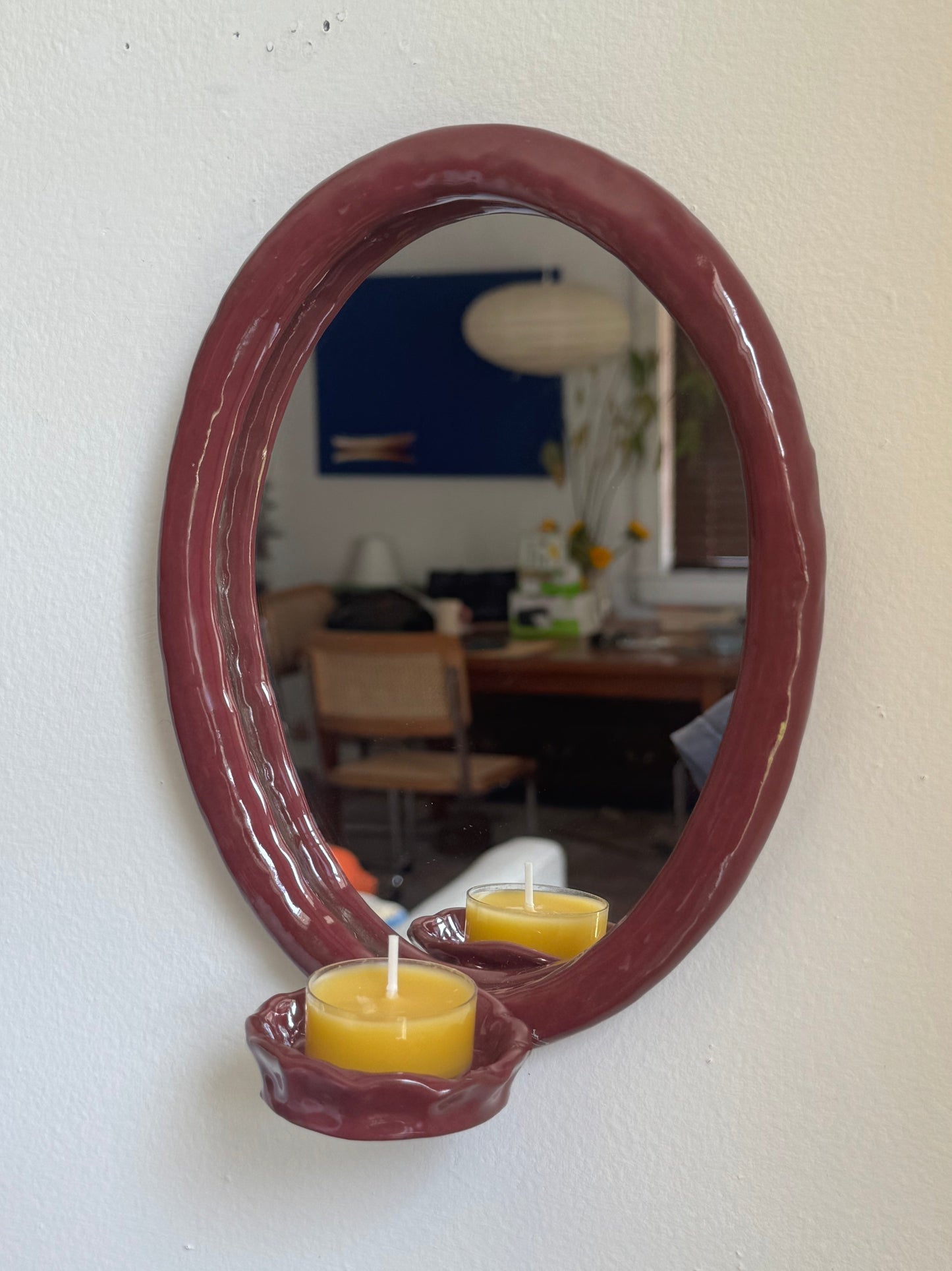 Burgundy Mirror Sconce