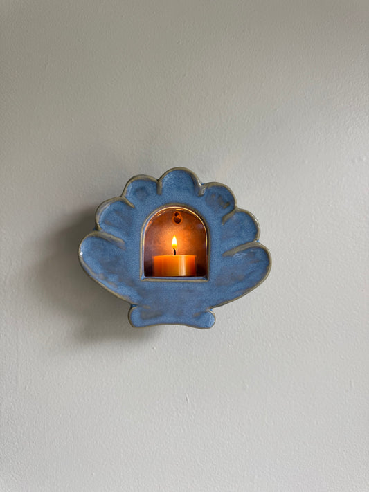 Ocean Blue Shell Sconce