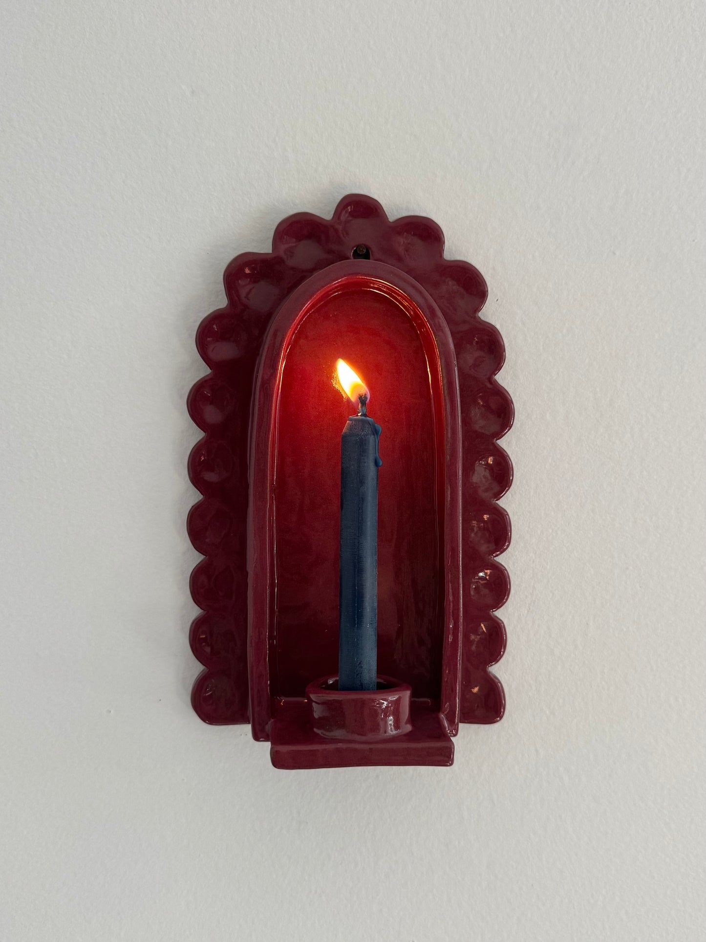 Burgundy Scallop Sconce