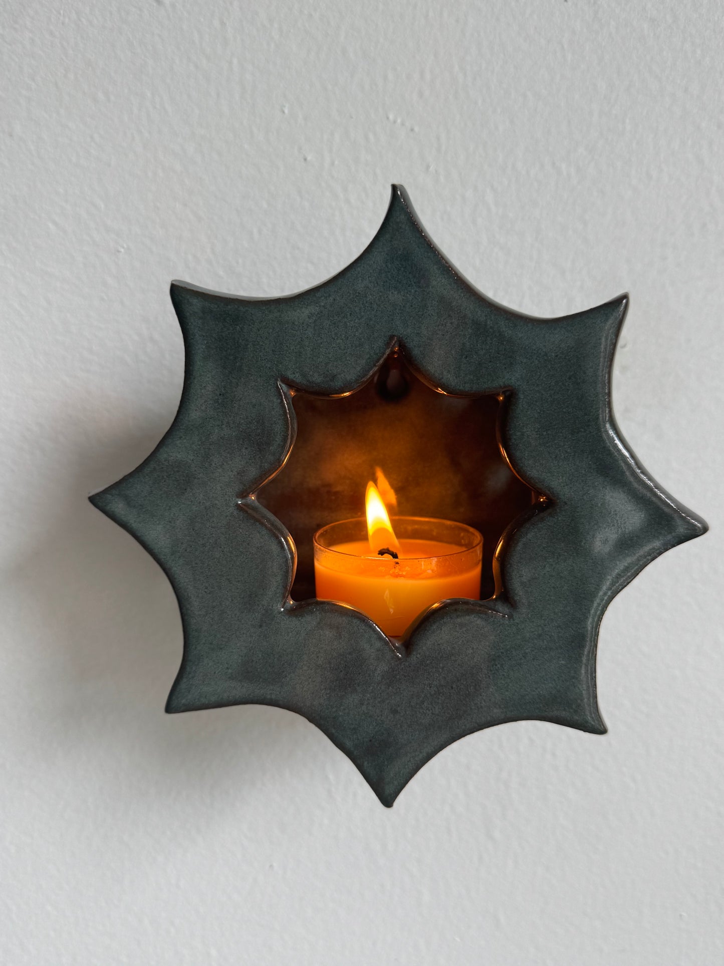 Dark Mossy Green Star with Star Opening