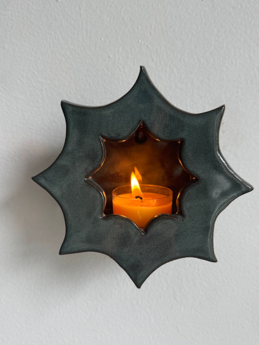 Dark Mossy Green Star with Star Opening