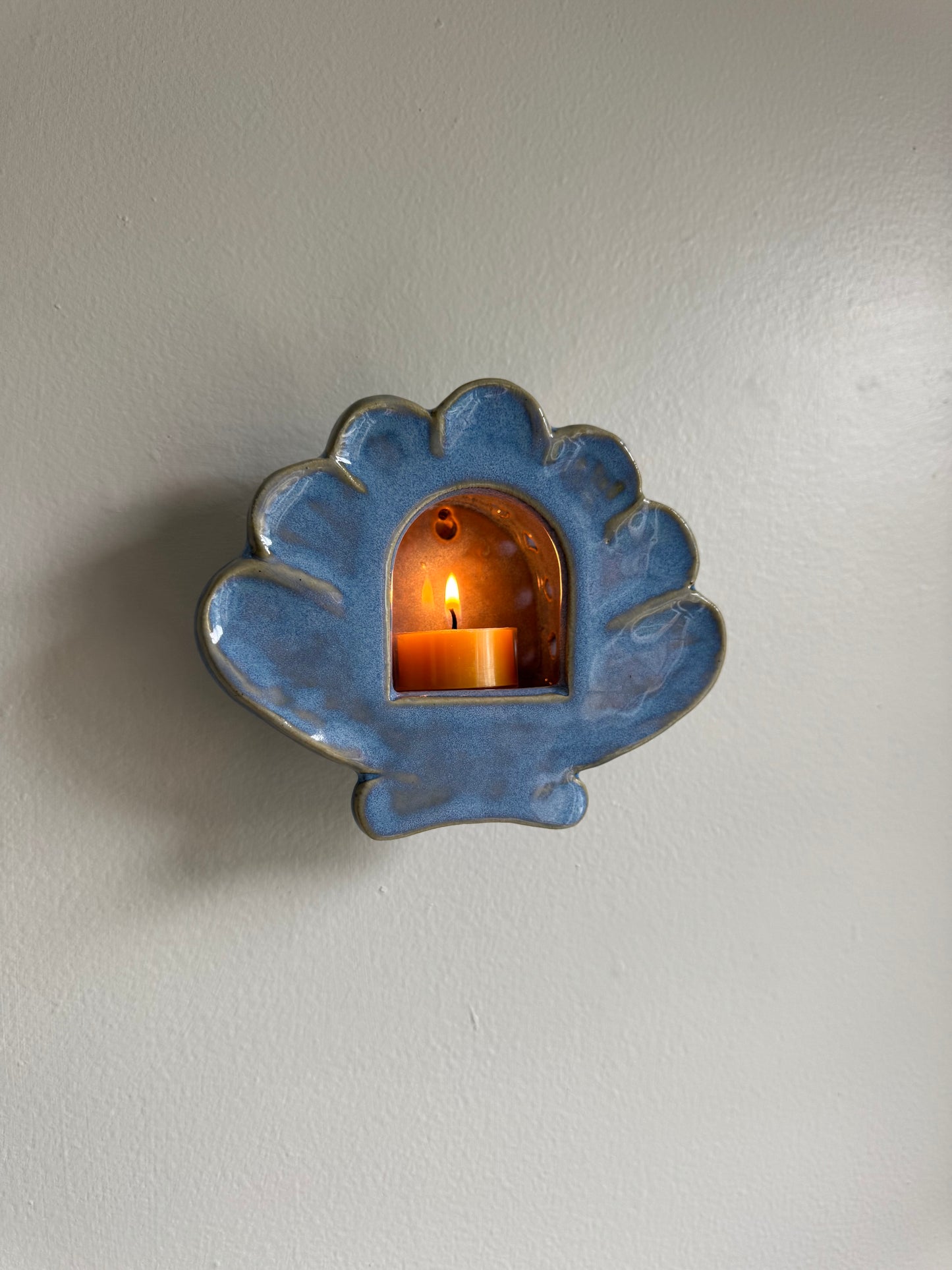Ocean Blue Shell Sconce