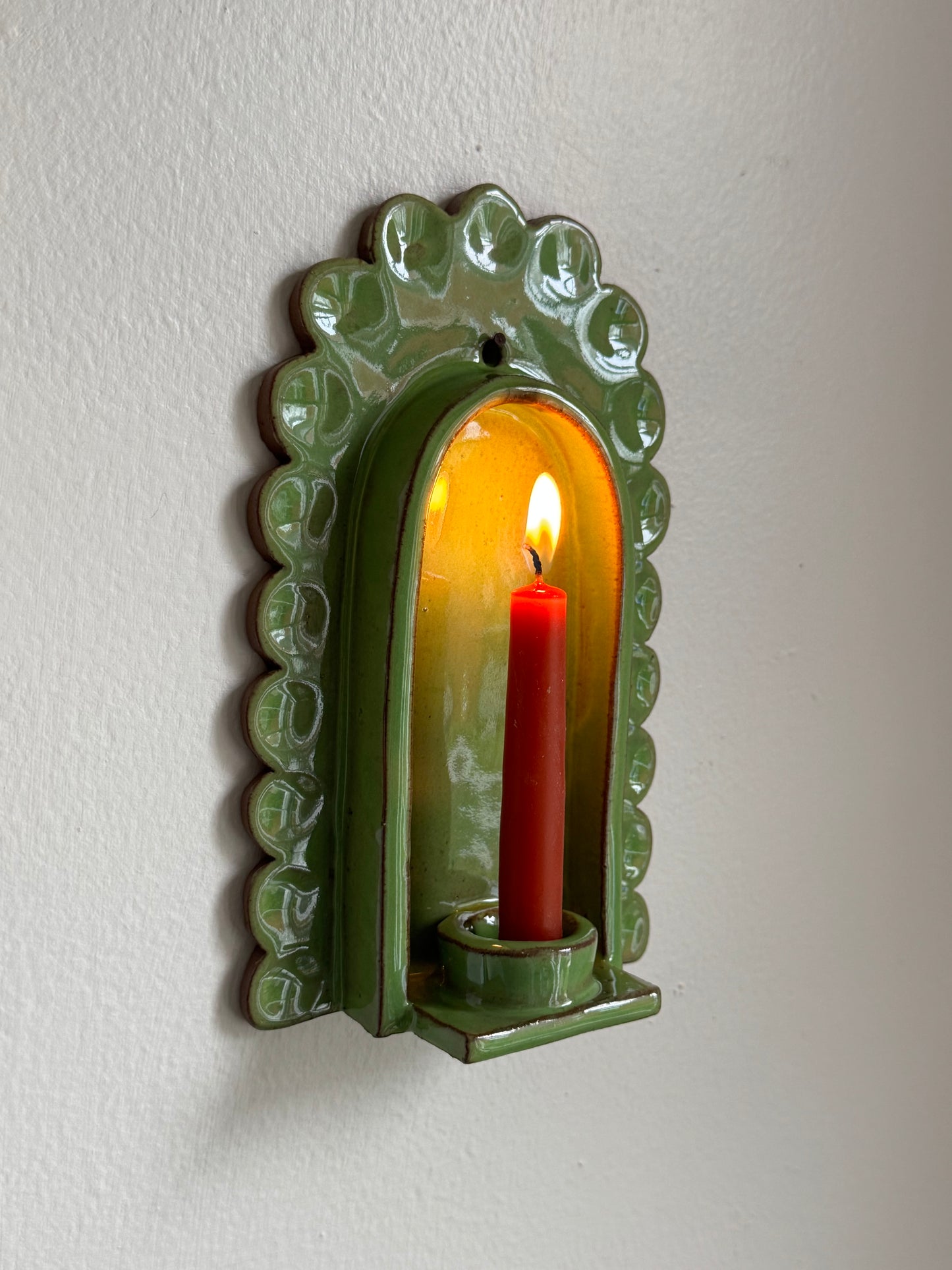 Fern Green Scallop Sconce