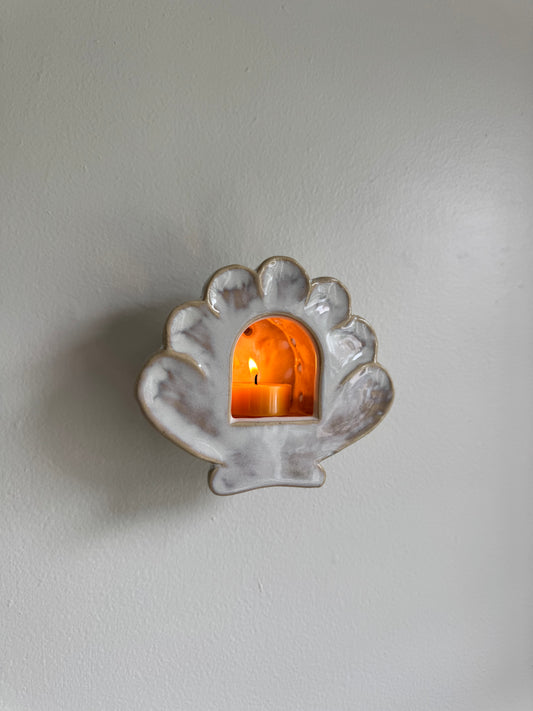 Iridescent White Shell Sconce