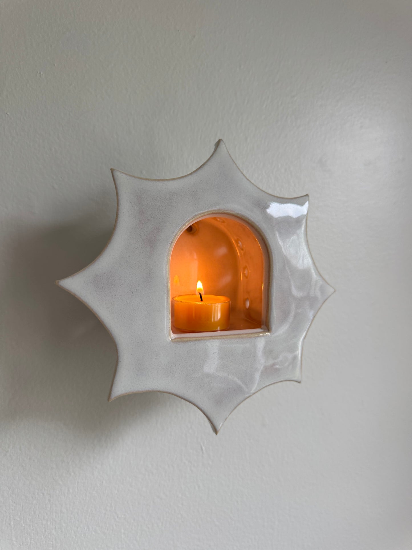 Large Iridescent White Star Sconce