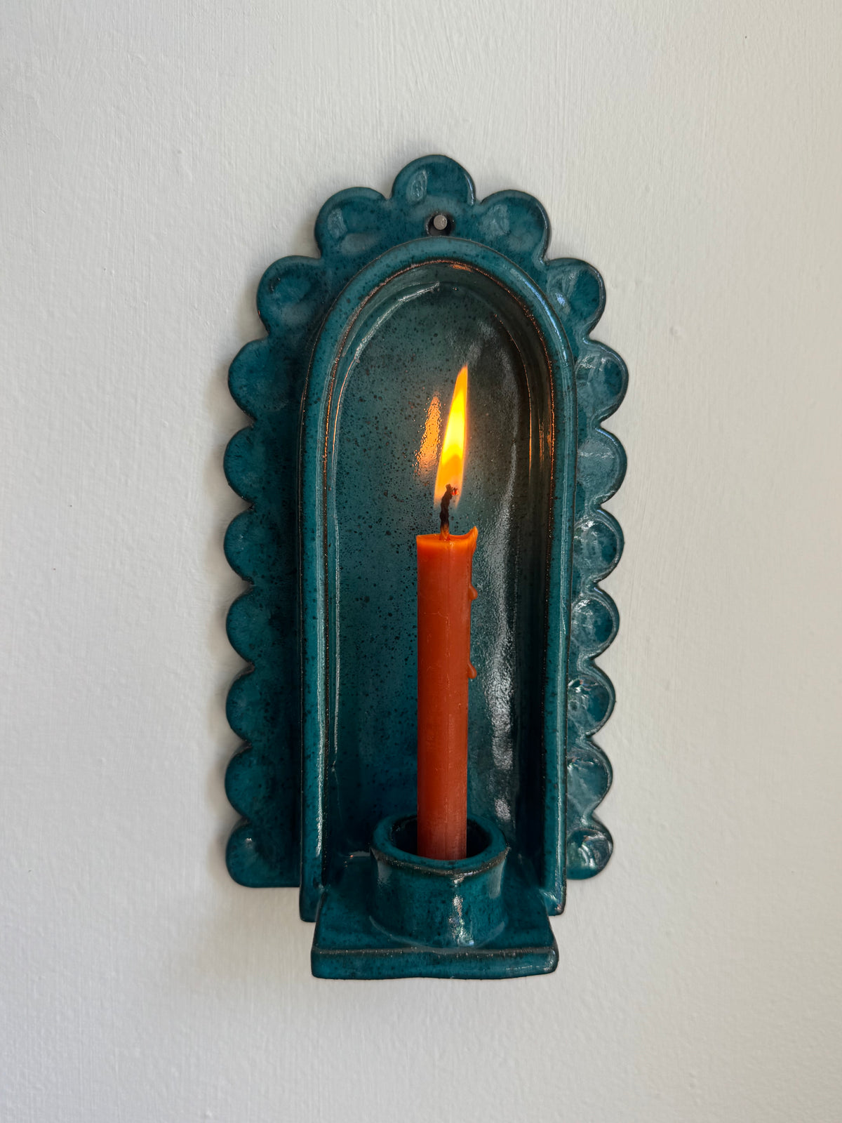 Turquoise Scallop Sconce