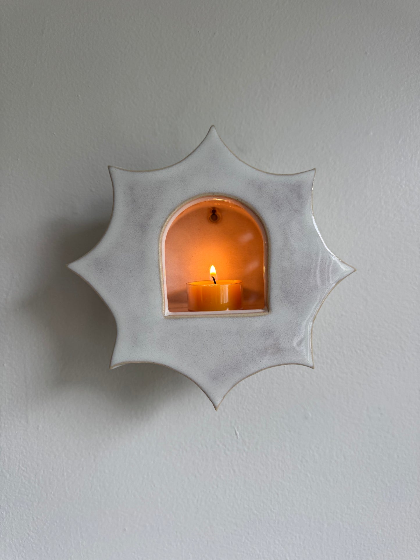 Large Iridescent White Star Sconce