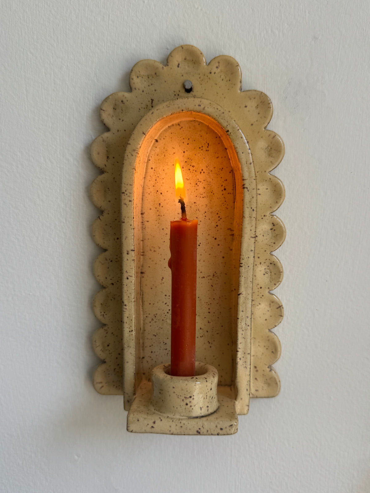 Speckled Yellow Scallop Sconce