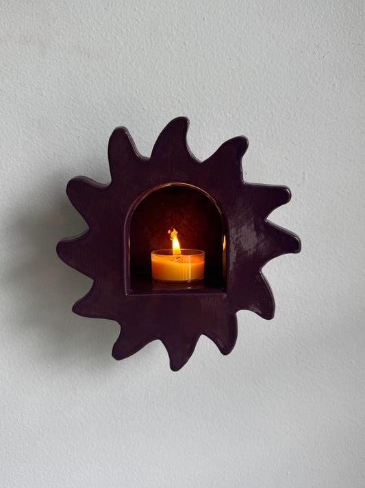 Dark Plum Sun Sconce