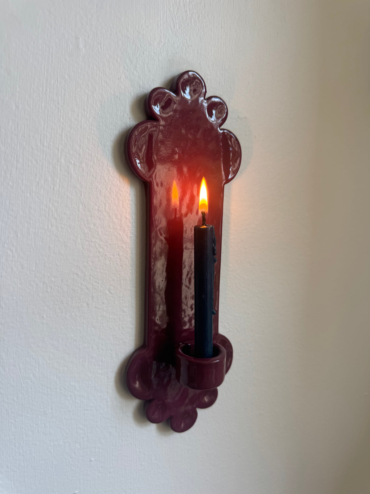 Burgundy Rae Tapered Candle Sconce