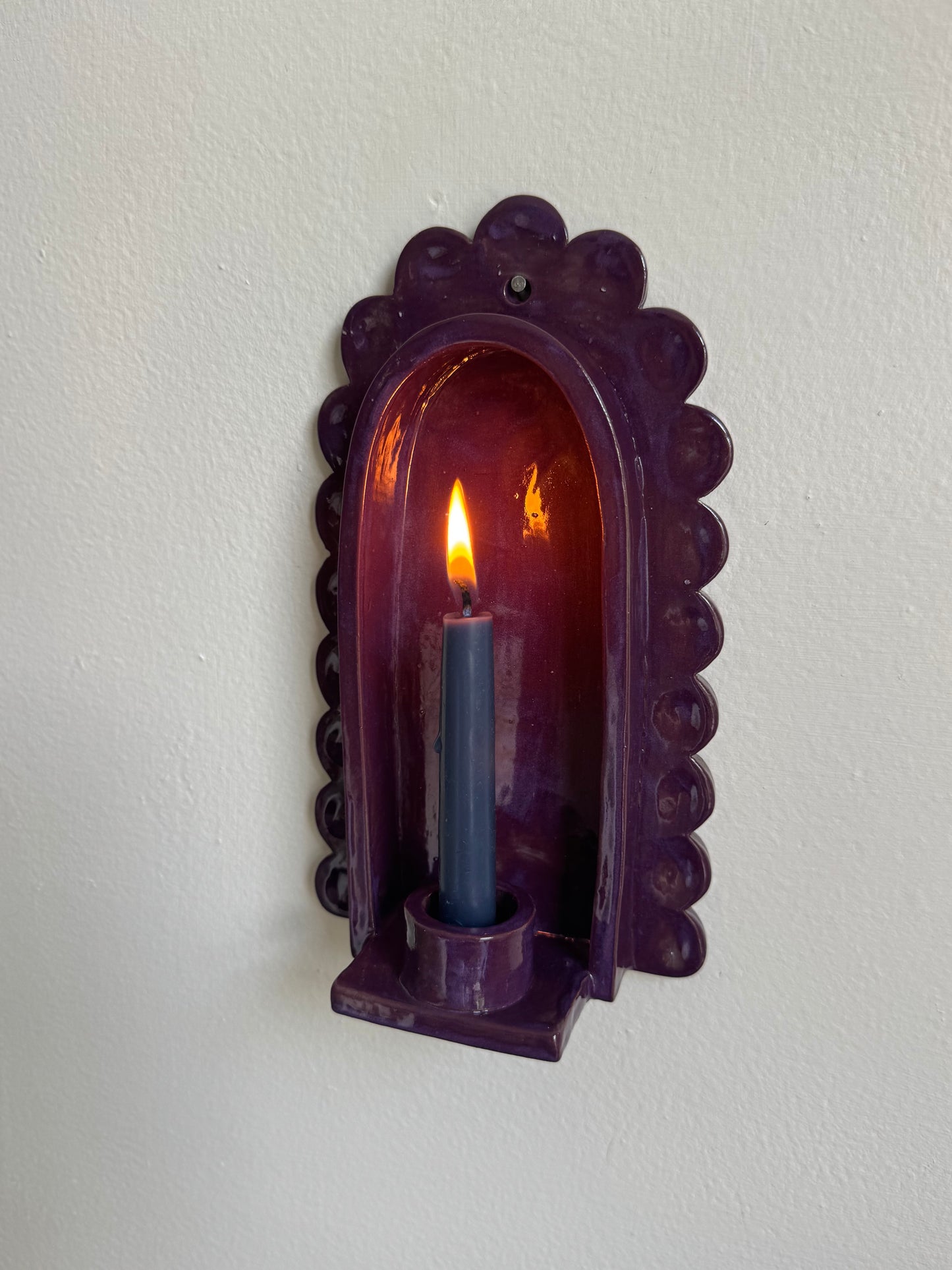 Wonky Dark Plum Sconce #1