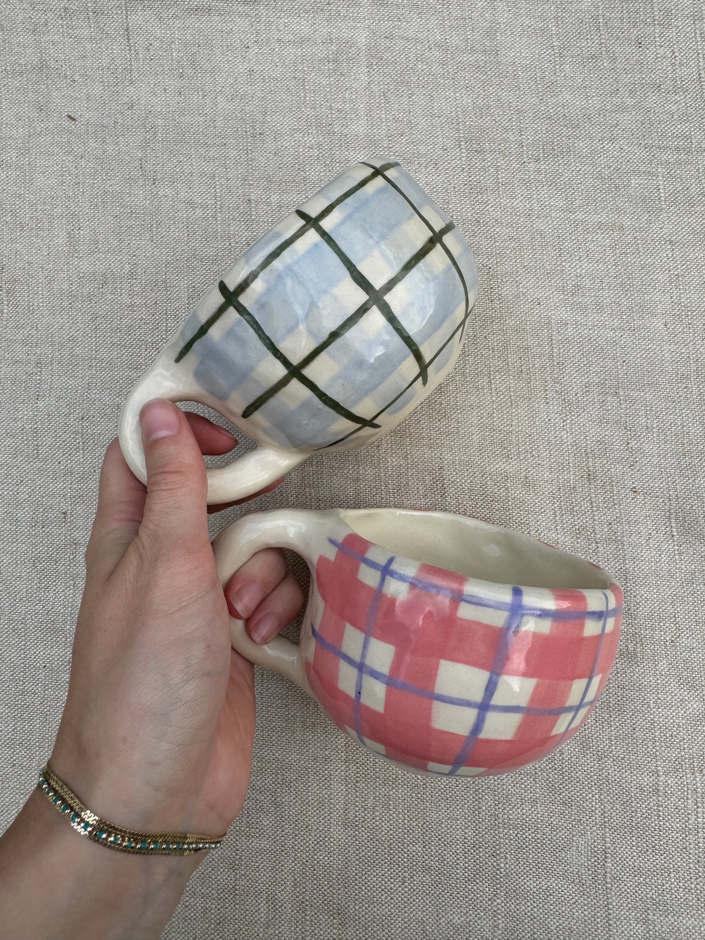 Baby Blue Plaid Mug