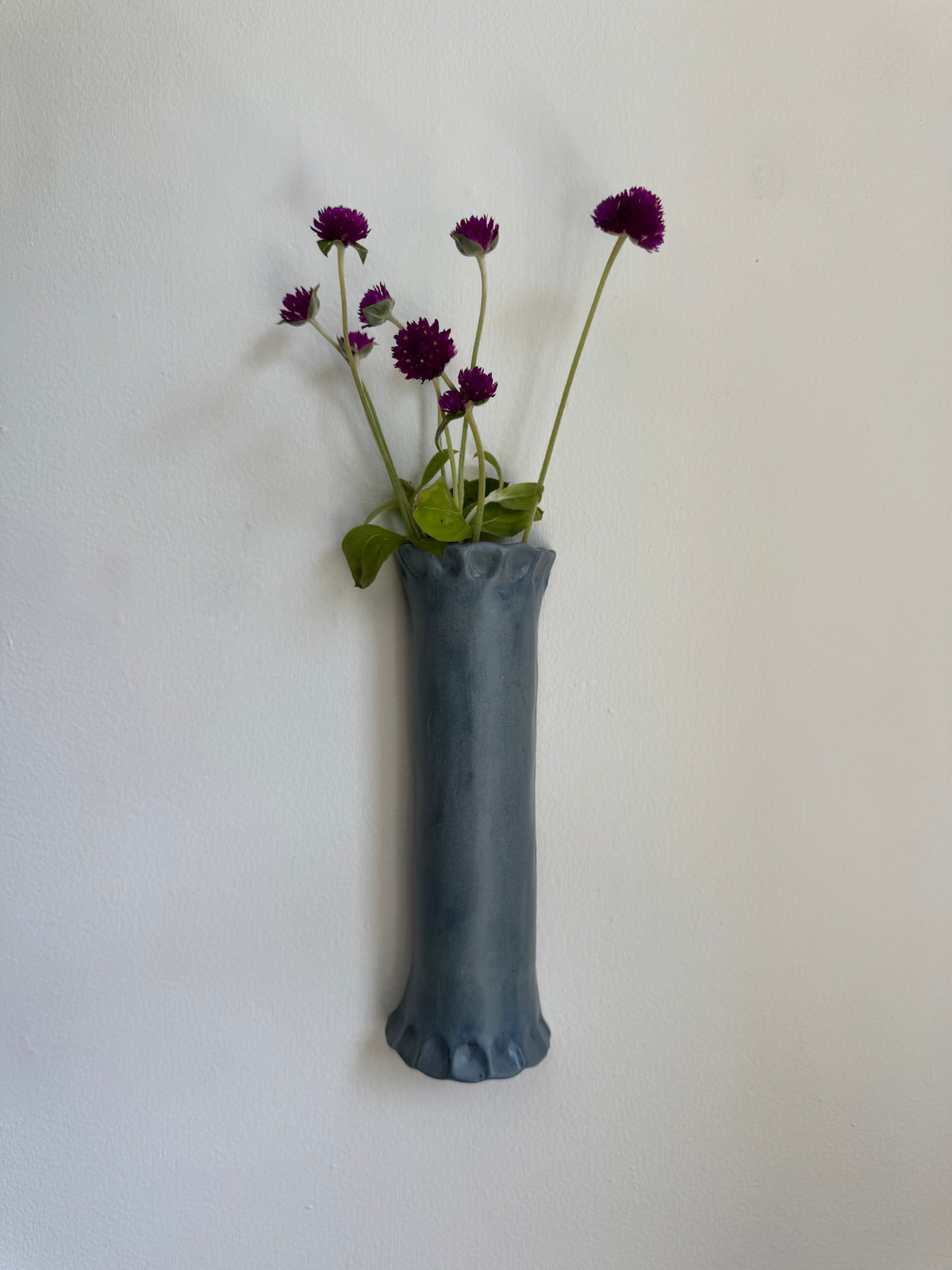 Denim Fluted Wall Vase