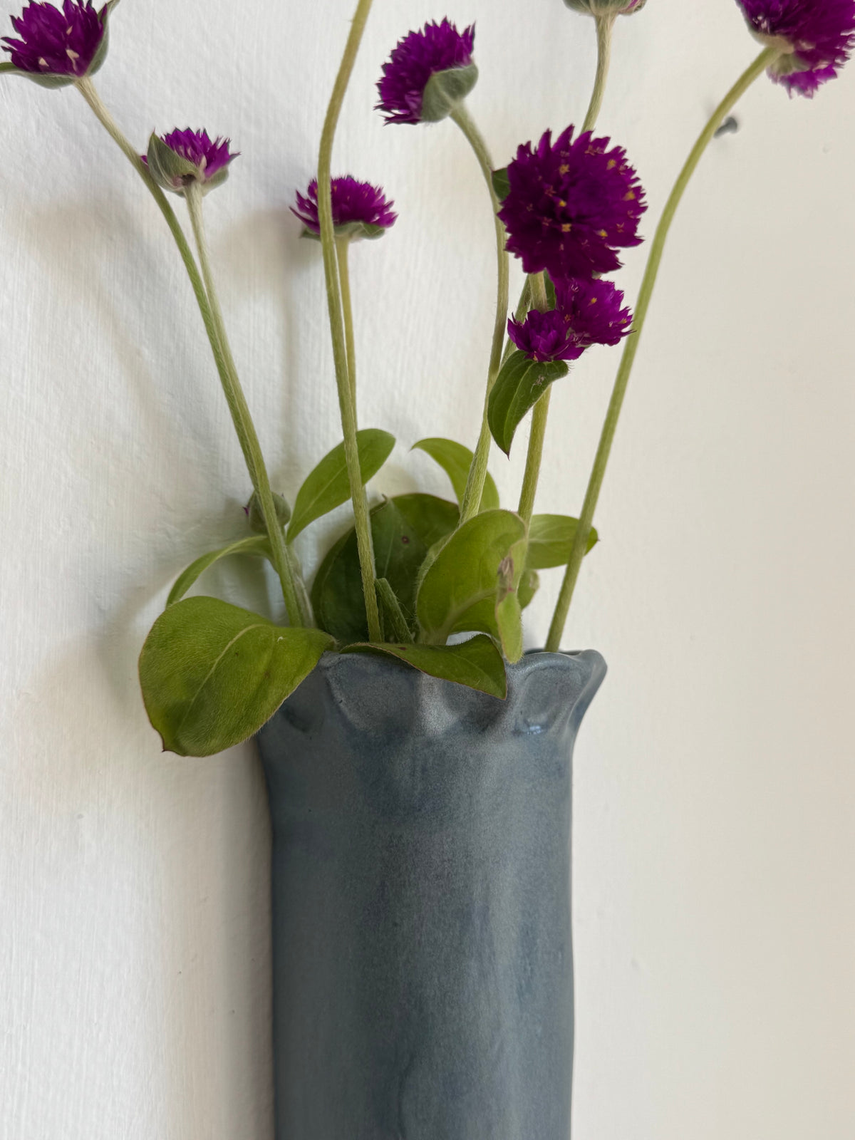 Denim Fluted Wall Vase