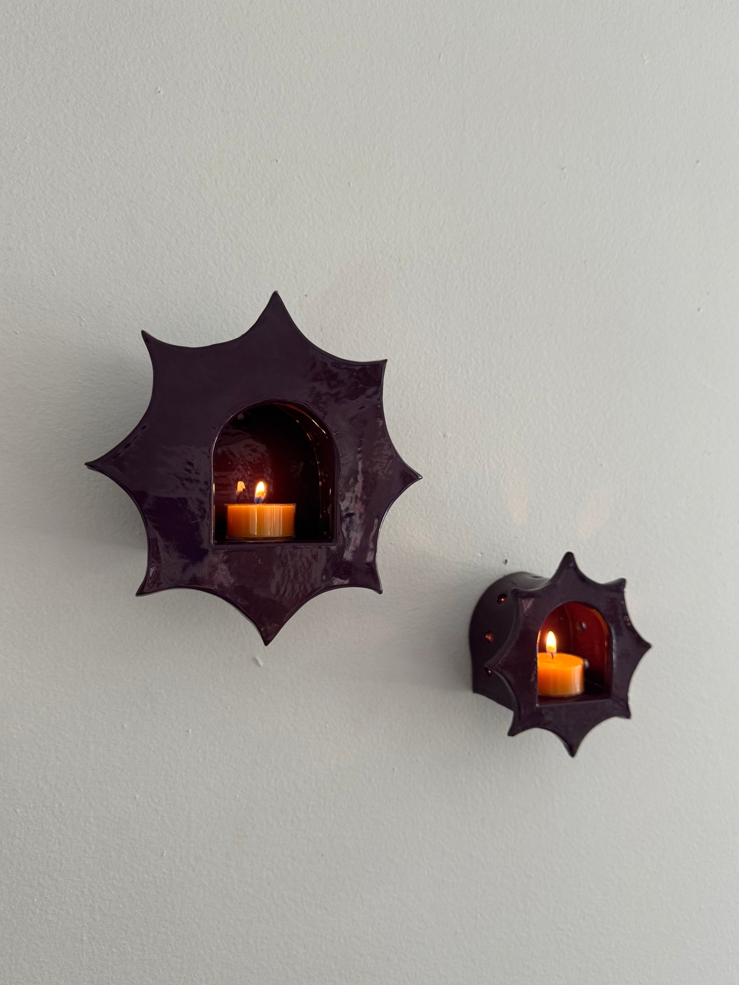 Dark Plum Star Tea Light Votive