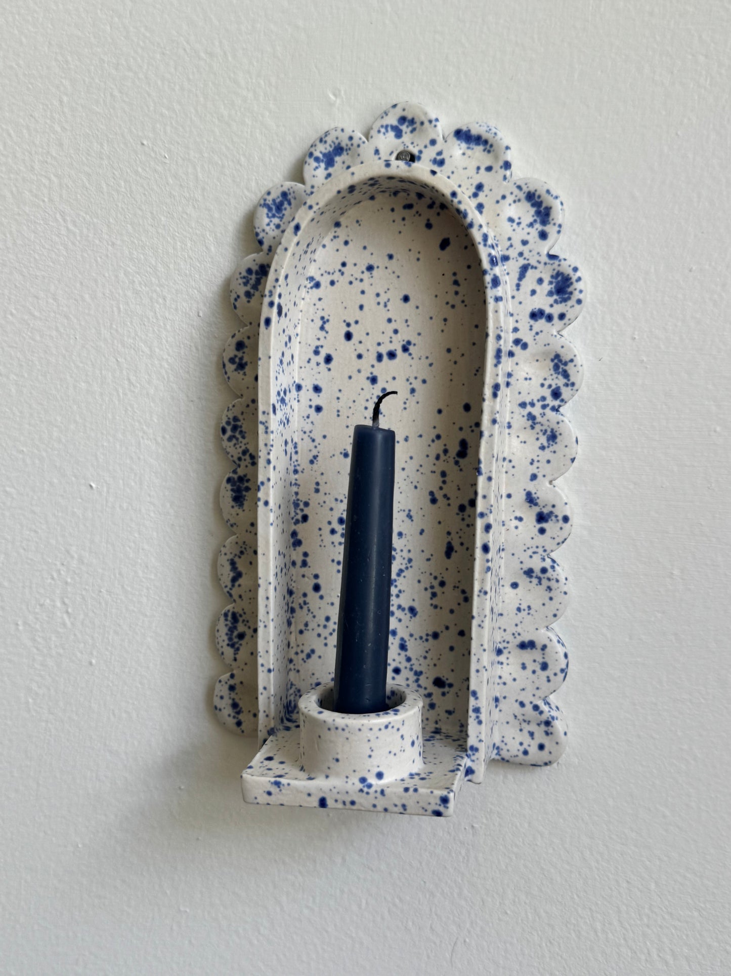 Blue Speckled Scallop Sconce
