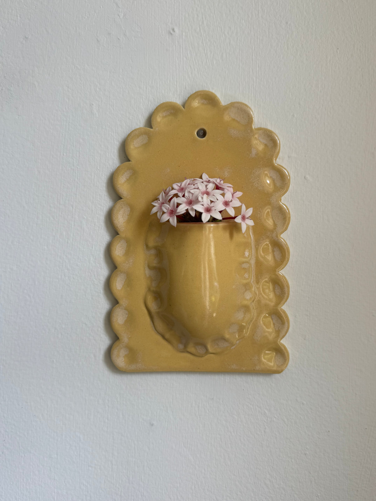 Yellow Scallop Wall Vase