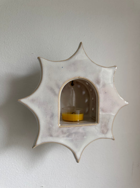 Large Iridescent White Star Sconce